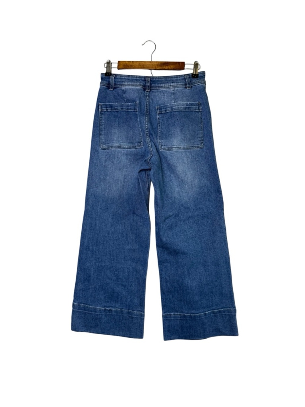 Oat New York Sailor Medium Wash Wide Leg Ankle Jeans High Rise Boho Classic - Picture 4 of 9